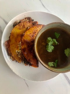 Maitake Tacos with Porcini Mushroom Broth