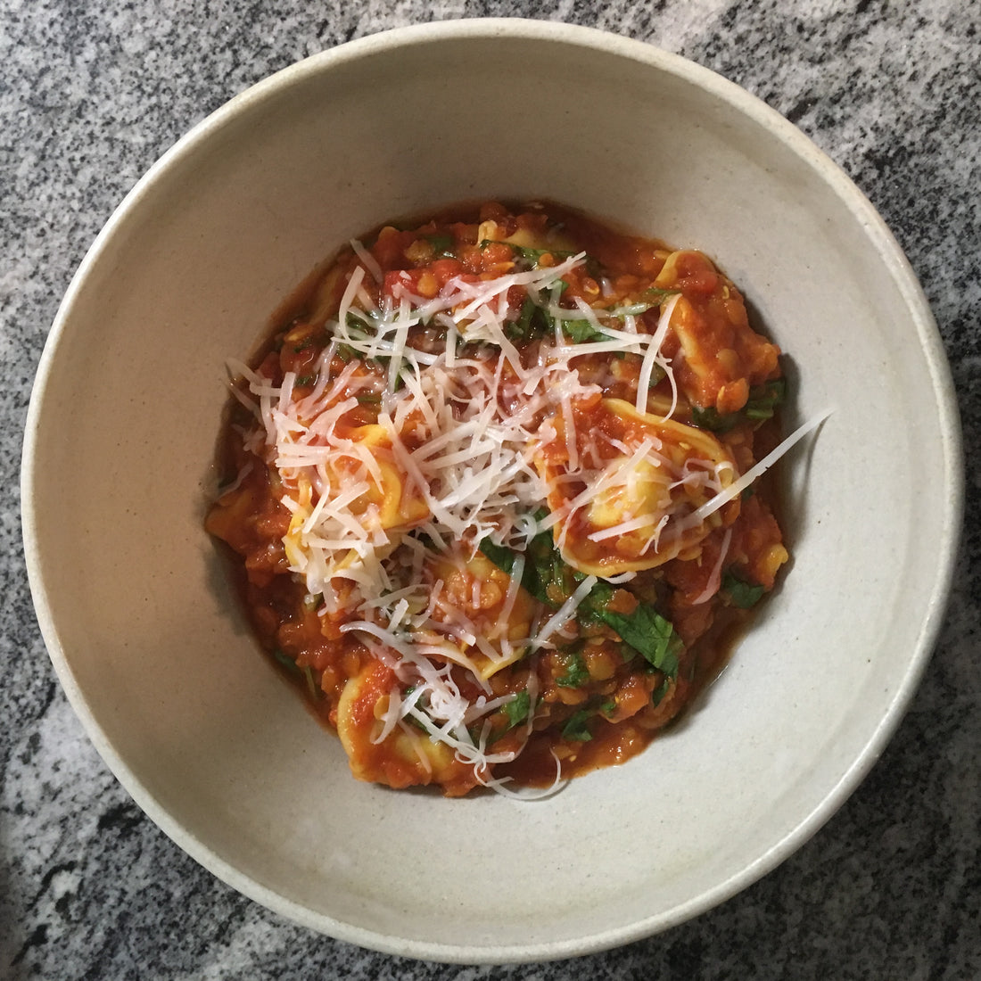 Curried Tomato & Lentil Tortellini Soup