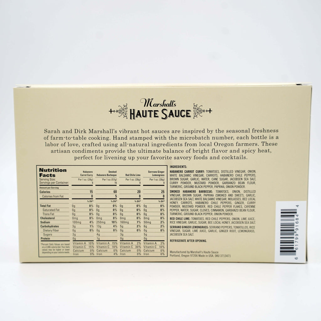 marshall's haute sauce gift set nutritional facts