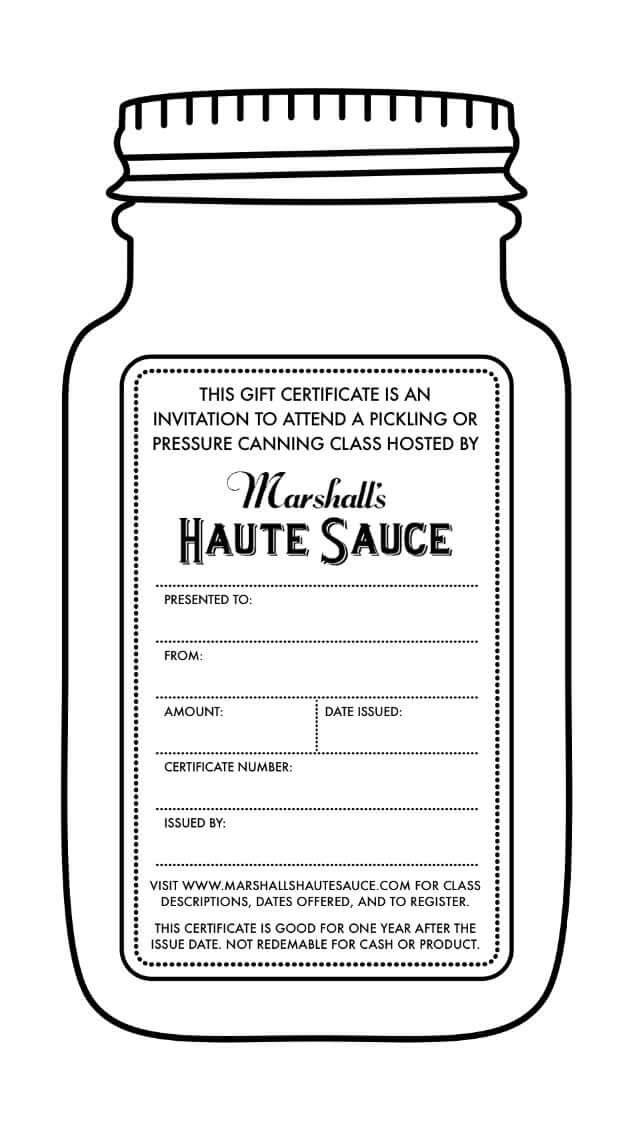 gift certificate for canning class portland oregon